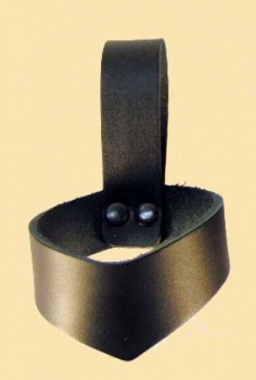 Preview: Klassischer Gürtel 3 cm - Spaltleder  - schwarz - mit Schwerthalter- Schnalle rund